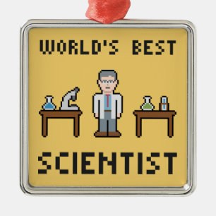 Wereld beste wetenschapper metalen ornament