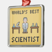 Wereld beste wetenschapper metalen ornament (Links)