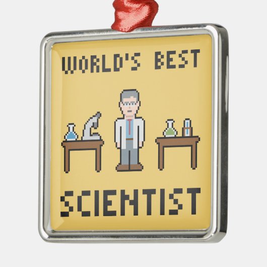 Wereld beste wetenschapper metalen ornament (Links)