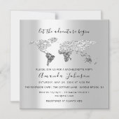 Wereld Bestemmingskaart Afstuderen Bridal Wedding  Magnetische Uitnodiging (Voorkant)