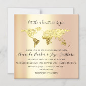 Wereld Bestemmingskaart Afstuderen bruiddal Weddin Magnetische Uitnodiging (Voorkant)