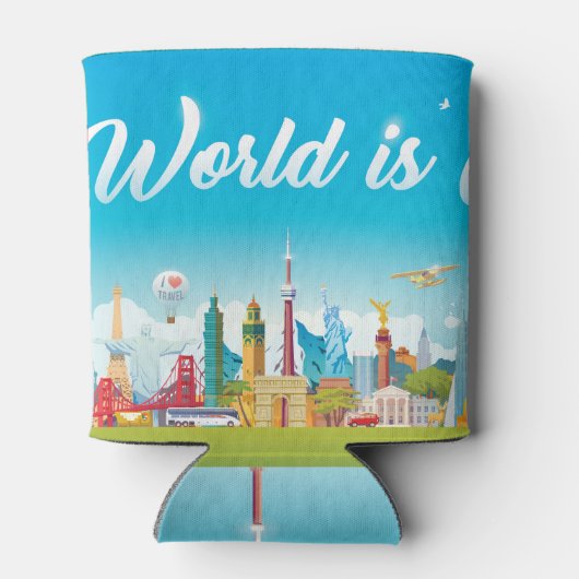 Wereld Bezienswaardigheden: Reis  Set Blikjeskoeler (Achterkant)