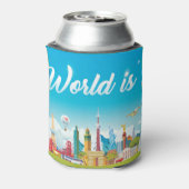 Wereld Bezienswaardigheden: Reis  Set Blikjeskoeler (Blikje Achterkant)