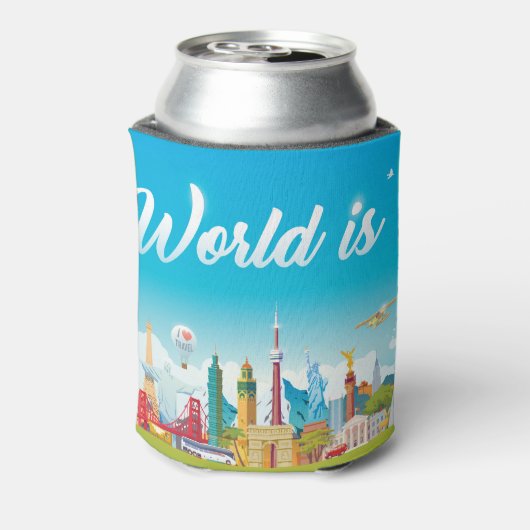 Wereld Bezienswaardigheden: Reis  Set Blikjeskoeler (Blikje Achterkant)