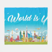 Wereld Bezienswaardigheden: Reis  Set Fleece Deken (Voorkant (Horizontaal))