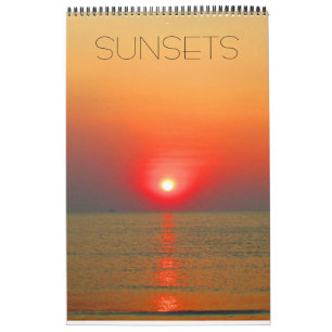wereld bij zonsondergang kalender