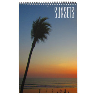 wereld bij zonsondergang kalender