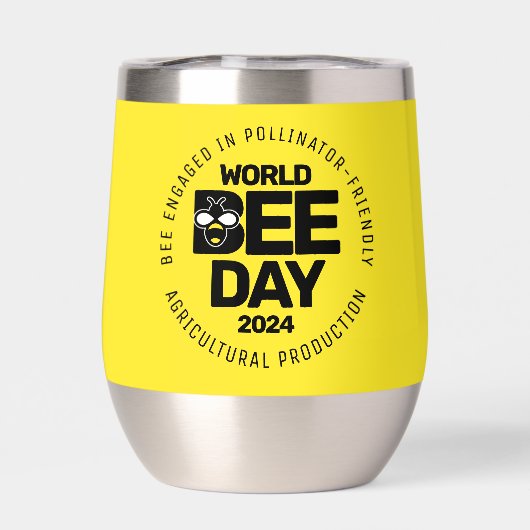 Wereld Bijendag Geel Zwart Pollinator (Achterkant)