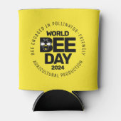 Wereld Bijendag Geel Zwart Pollinator Blikjeskoeler (Voorkant)
