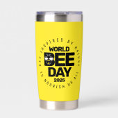 Wereld Bijendag Geel Zwart Pollinator Geïsoleerde Drinkbeker (Voorkant)