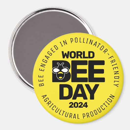 Wereld Bijendag Geel Zwart Pollinator Magneet (Voorkant / Achterkant)