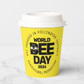 Wereld Bijendag Geel Zwart Pollinator Papieren Bekers (Achterkant)