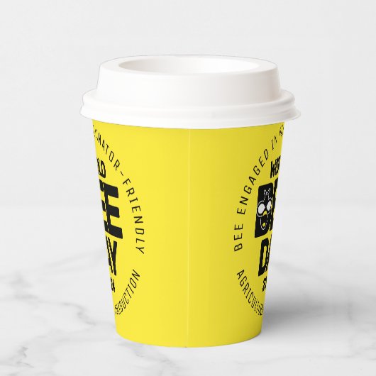 Wereld Bijendag Geel Zwart Pollinator Papieren Bekers (Rechts)