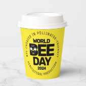 Wereld Bijendag Geel Zwart Pollinator Papieren Bekers (Voorkant)