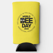 Wereld Bijendag Geel Zwart Pollinator Seltzer Blikjeskoeler (Voorkant)