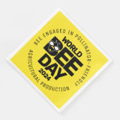 Wereld Bijendag Geel Zwart Pollinator Servet (Hoek)