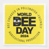 Wereld Bijendag Geel Zwart Pollinator Servet (Voorkant)