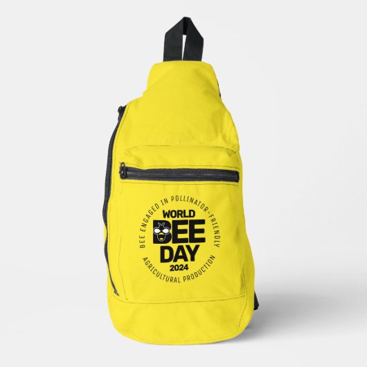 Wereld Bijendag Geel Zwart Pollinator Sling Bag (Voorkant)