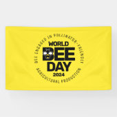 Wereld Bijendag Geel Zwart Pollinator Spandoek (Horizontaal)