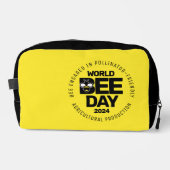Wereld Bijendag Geel Zwart Pollinator Toilettasje (Voorkant)