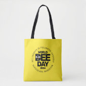 Wereld Bijendag Geel Zwart Pollinator Tote Bag (Voorkant)