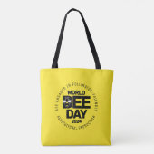 Wereld Bijendag Geel Zwart Pollinator Tote Bag (Achterkant)