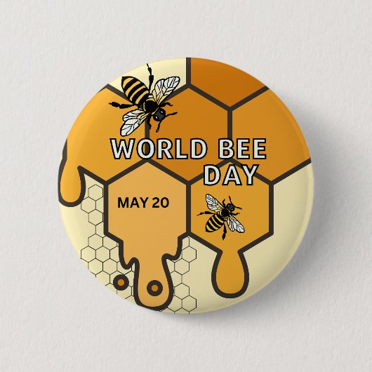 Wereld Bijendag Ronde Button 5,7 Cm (Voorkant)