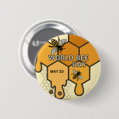 Wereld Bijendag Ronde Button 5,7 Cm (Voorkant /achterkant)