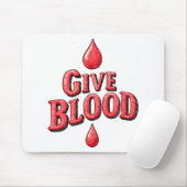 Wereld Bloeddonordag - Geef bloedtekst voor bewust Muismat (Met muis)