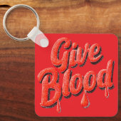 Wereld Bloeddonordag - Geef bloedtekst voor bewust Sleutelhanger (Voorkant)