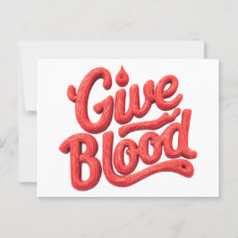 Wereld Bloeddonordag - Glossy Blood Donation Text Briefkaart