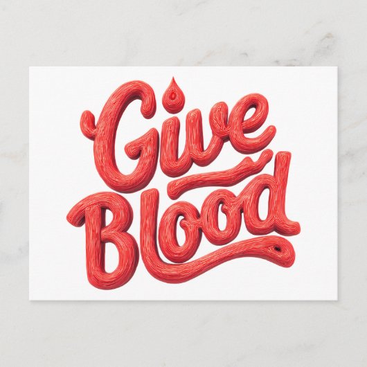 Wereld Bloeddonordag - Glossy Blood Donation Text Briefkaart (Voorkant)