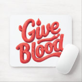 Wereld Bloeddonordag - Glossy Blood Donation Text Muismat (Met muis)