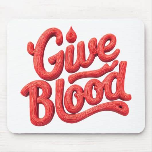 Wereld Bloeddonordag - Glossy Blood Donation Text Muismat (Voorkant)