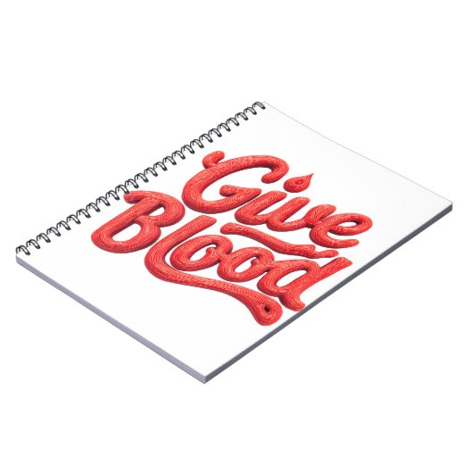 Wereld Bloeddonordag - Glossy Blood Donation Text Notitieboek (Linkerzijde)