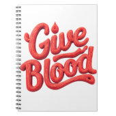 Wereld Bloeddonordag - Glossy Blood Donation Text Notitieboek (Voorkant)