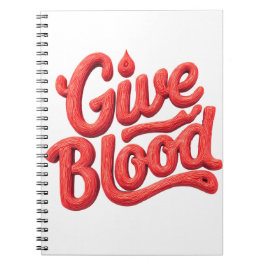 Wereld Bloeddonordag - Glossy Blood Donation Text Notitieboek