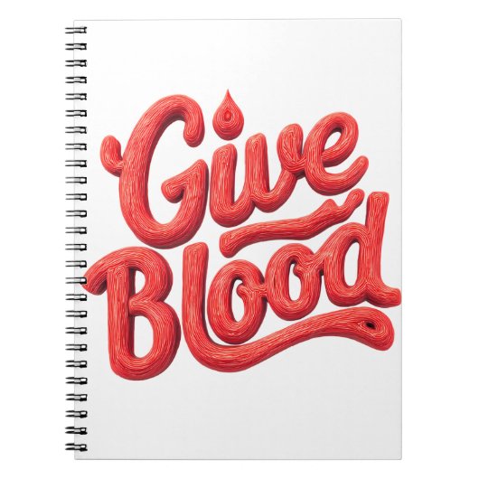 Wereld Bloeddonordag - Glossy Blood Donation Text Notitieboek (Voorkant)