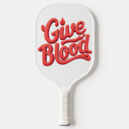 Wereld Bloeddonordag - Glossy Blood Donation Text Pickleball Paddle