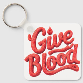 Wereld Bloeddonordag - Glossy Blood Donation Text Sleutelhanger