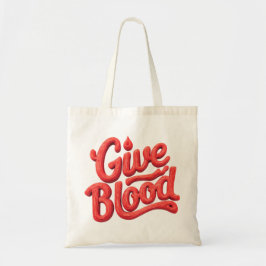 Wereld Bloeddonordag - Glossy Blood Donation Text Tote Bag