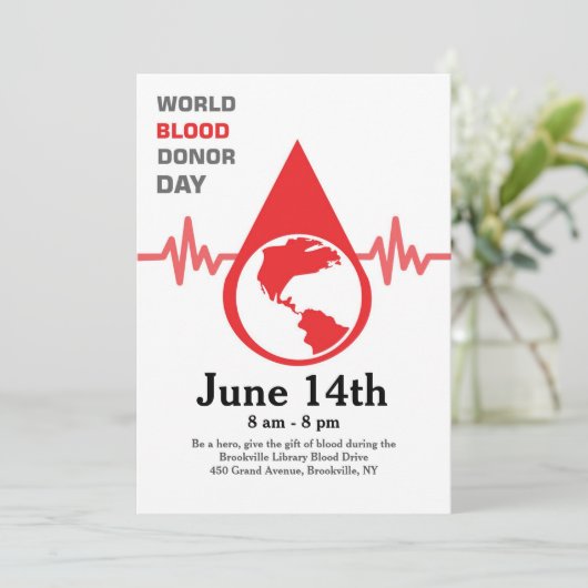 Wereld bloeddonordag Kaart (Staand voorkant)