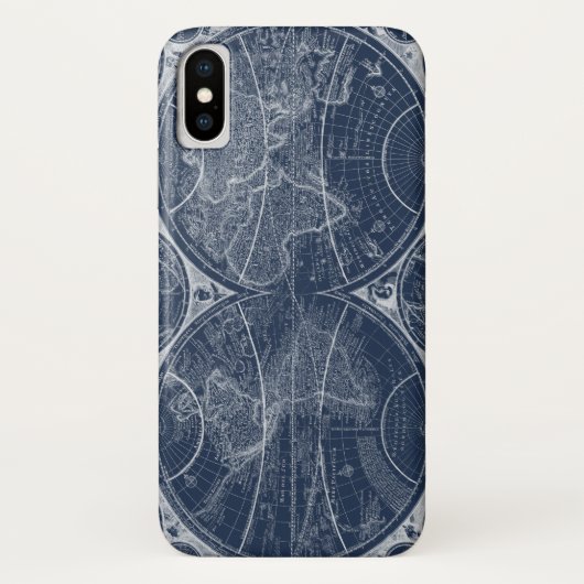 Wereld Bollen Blauwdruk Case-Mate iPhone Case (Achterkant)