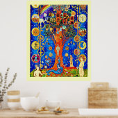 Wereld Boom Nacht Poster (Keuken)