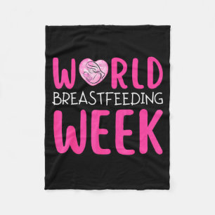 Wereld borstvoedingsweek bewustzijn maand moeder fleece deken