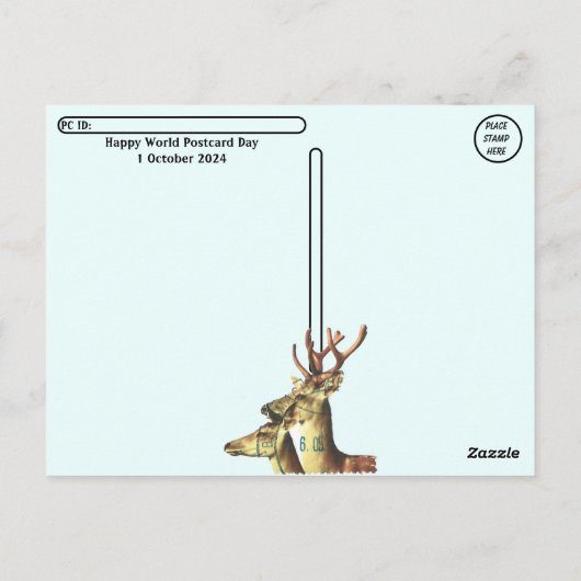 Wereld Briefkaart Dag - Dierenpostzegelcollage (Achterkant)