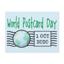 Wereld Briefkaart Dag met aarde wereldbol kaart en