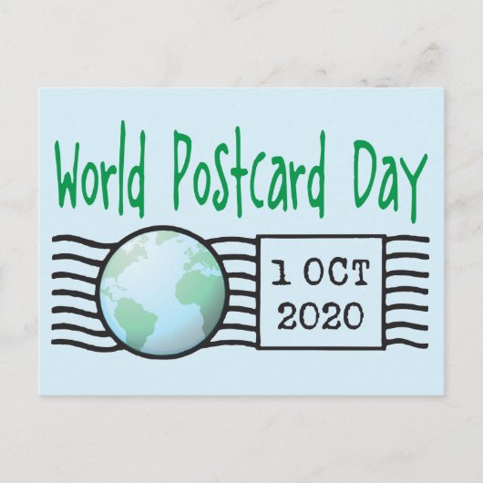 Wereld Briefkaart Dag met aarde wereldbol kaart en (Voorkant)