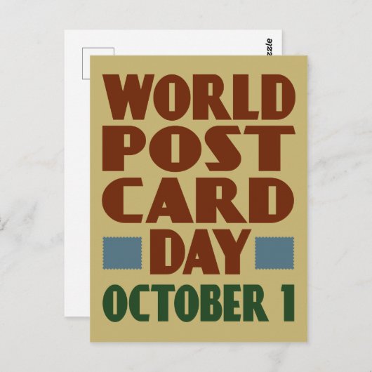 Wereld Briefkaart Dag met  typografie (Voorkant / Achterkant)