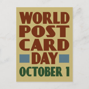 Wereld Briefkaart Dag met  typografie